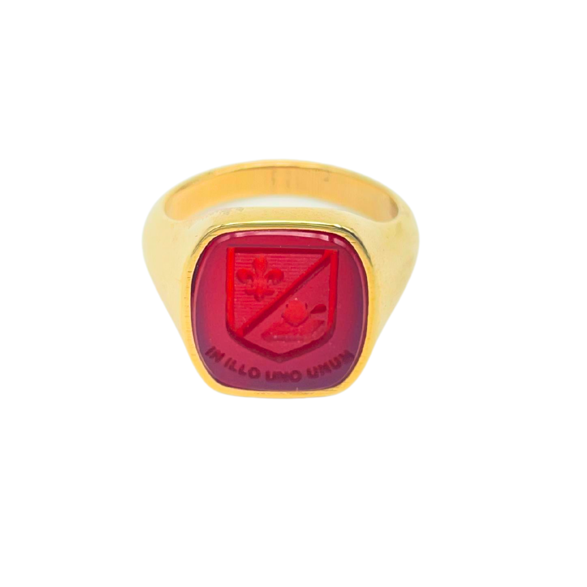 Anello con sigillo inciso su corniola rossa