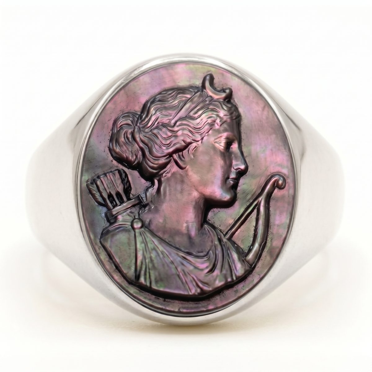 SILVER ARTEMIS SIGNET RING CAMEO