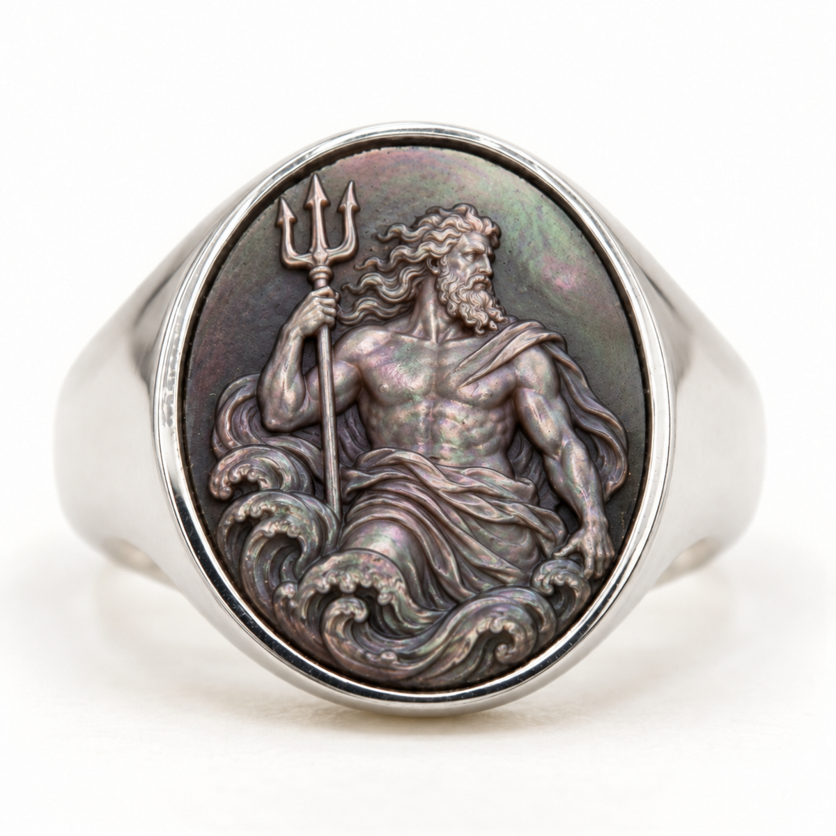 Poseidon Signet Ring Cameo