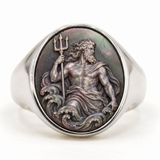 Poseidon Signet Ring Cameo