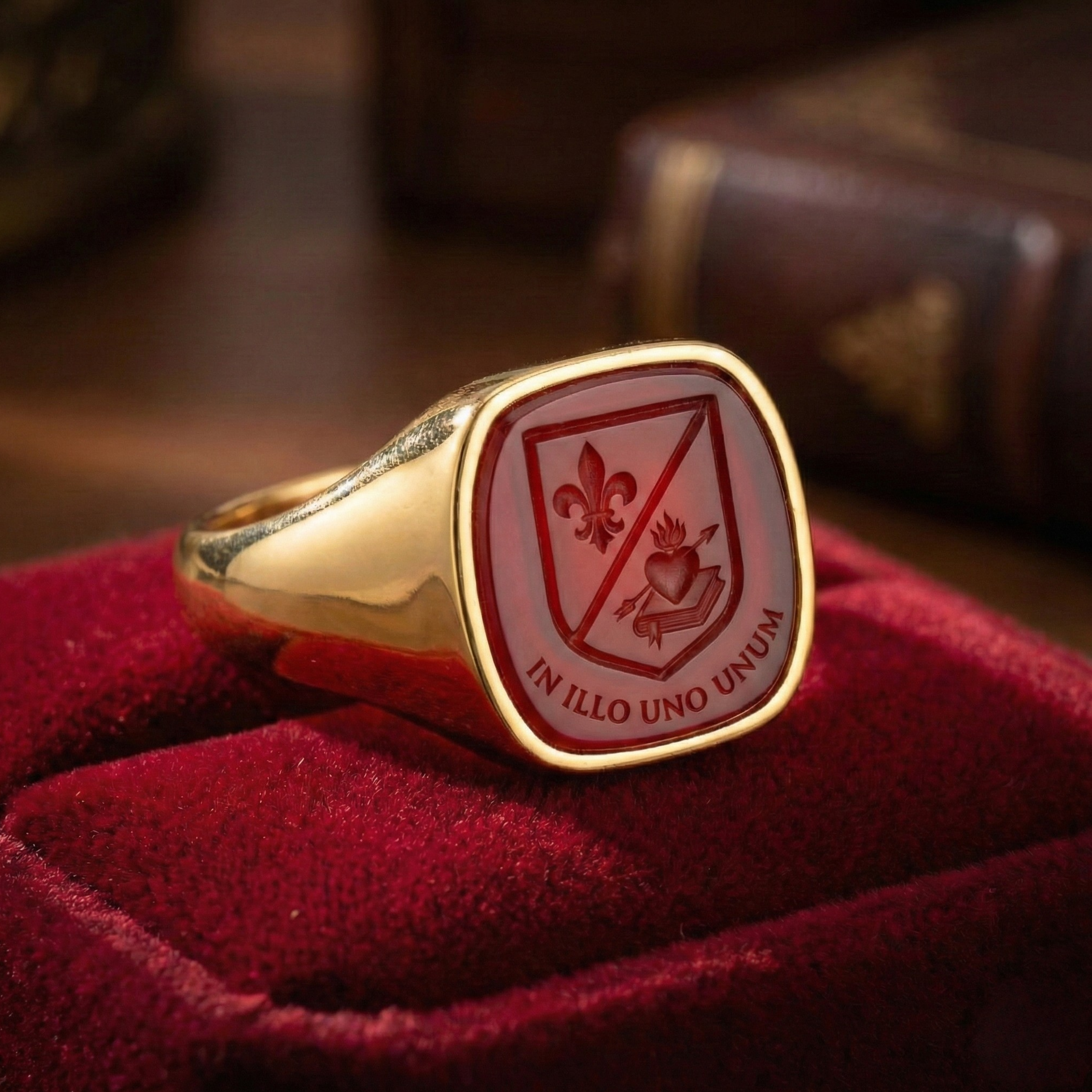 Carnelian Engraved Signet Ring