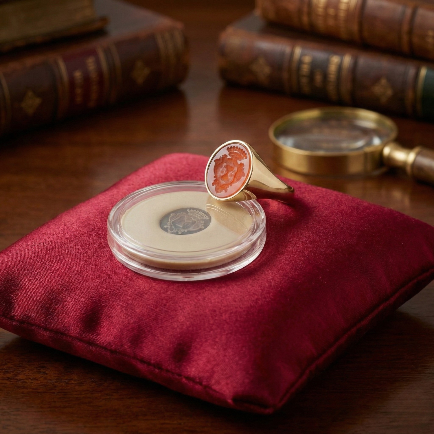 Engraved Carnelian Signet Ring